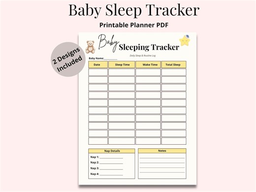 Baby Sleep Tracker, Minimalist Newborn Daily Routine Planner (PDF Download) - Etsy