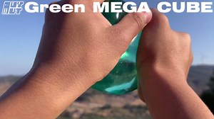 Premium MEGA Cube – Extra Large Ultra-Firm Gel Squishy Fidget Toy | Stress Balls for Adults with Non-Sticky, Odor-Free Shell & Reinforced Dual Leak-Proof Seals for Heavy-Duty Use | 1-Pack Green
