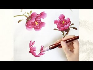 初學者中國畫課程_第十六課_零基礎入門學畫牡丹_Lesson 16_Peony Painting for Beginners_有字幕 (With subtitles)