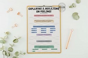 * PRINTABLE & INTERACTIVE * Reflecting on Feelings Worksheet for Kids Journal