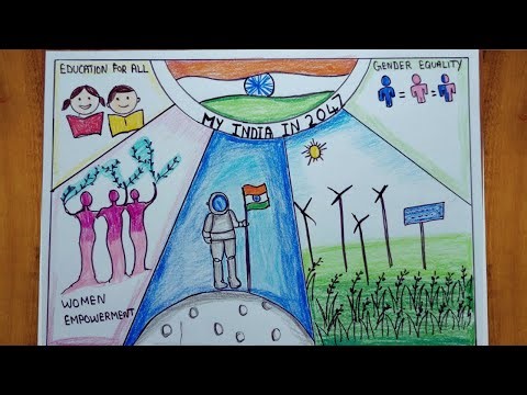India🇮🇳 2047 vision drawing|viksit bharat 2047 drawing|my dream for india