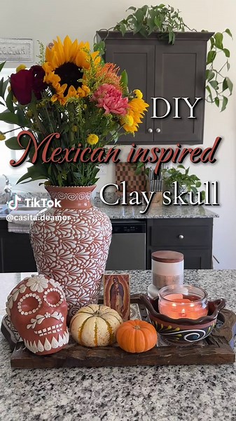 Beautiful DIY Clay Skull for Día de los Muertos