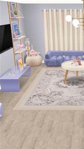 Dreamy Pastel Living Room 💜 | The Sims FreePlay #shorts