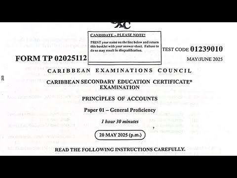 POA 2025 May/June Paper 1 Answers | CSEC