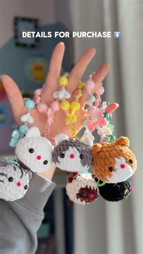 crochet cat bag charms 🐾
