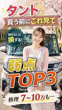 タント買う前にこれ見て。弱点TOP3 #ダイハツタント #タント #中古車 #中古車選び #軽自動車 #車の故障 #修理費 #カーライフ #笑福車修理保証 #tanto