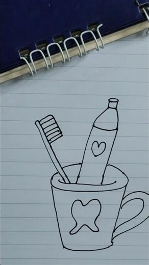 Easy toothpaste and toothbrush drawing #ytshorts #beginnerarttips #foryou #artdrawing #easydrawing
