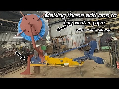 Fabricating pipe reel to lay water pipe with mole plough