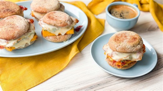 High-protein English muffin breakfast sandwich recipe
