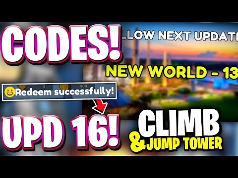 SPACE EVENT! All Working UPDATE 16 CODES FOR CLIMB AND JUMP TOWER! ROBLOX CLIMB AND JUMP TOWER CODES