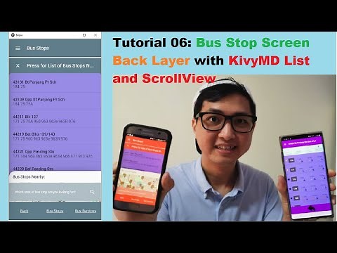 Kivy Mobile App #06 | How to create KivyMD List and ScrollView on Bus Stop Screen Back Layer