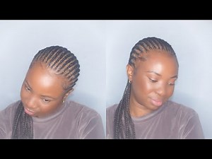 DIY Simple Cornrows Straight Back Hairstyle | Easy Feed-in Braids on Short Hair