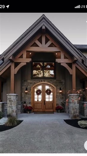 Beautiful entryways🤎🖤🤎 #homedecor #hometrends #heavytimberconstruction #homedecorating # | Home Decor and Ideas