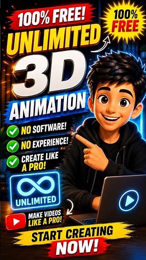 ⚡ Unlimited AI 3D Animation — 100% FREE Forever! #aianimation #3danimation