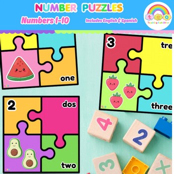 Numbers 1–10 Puzzle Activity | Counting Practice | English & Spanish