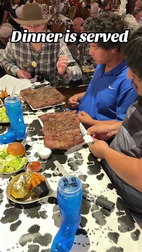 Steaks as wide as the Texas sky at the Big Texan in Amarillo Texas 🙌🥩🤯