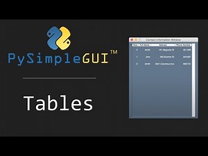 PySimpleGUI - Tables