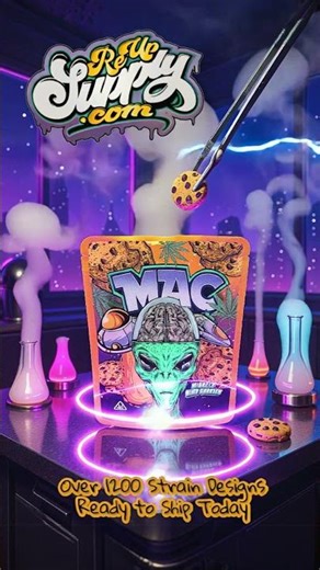 Mutant Alien Cookies (MAC) Strain Design [Custom Bags, Jars, Boxes, etc at ReUpSupply.com]