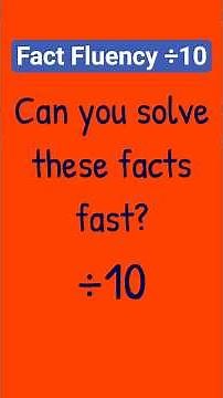 Division Fast Facts | Divide by 10 | Fact Fluency Practice #factfluency #mathshorts #mathdrills