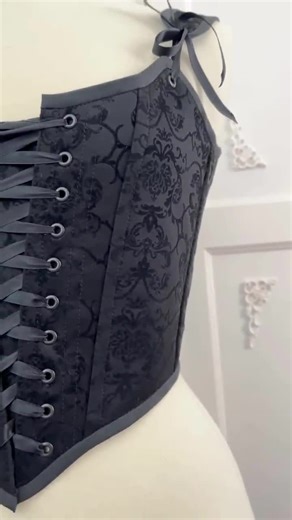 Renaissance Corset Stays - Classic Black  Steel Boned Bodice