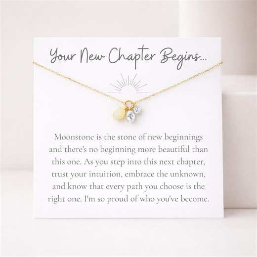 Moonstone Necklace for Graduate, New Beginnings Graduation Gift, Inspirational Daughter Jewelry - Etsy
