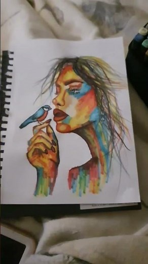 drawing abstract art sorry about the lighting I was drawing while I was watching TV😊😊😊