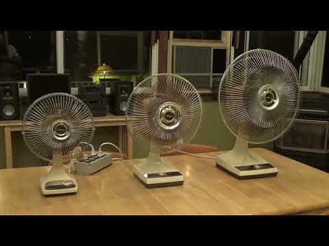 Trio of Galaxy Oscillating Fans: 9" 12" 16" in Amber