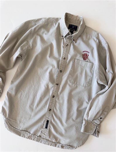 Vintage Indiana University Twill Button-down Shirt, Embroidered IU Logo, Collegiate Team, Hoosiers, College Tailgate Apparel, Size Medium - Etsy