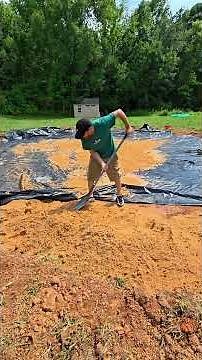 Leveling the ground for a pool✨️ #diy #pool #groundleveling