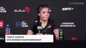 What a way to find out your opponent is a jiu-jitsu black belt. Right, Tracy Cortez? 😅😅 #UFCFightIsland5 | Full interview: http://youtu.be/K4VV-TbgY9A | MMA Junkie