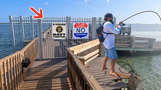 Fishing an abandoned US Military Pier! | Bearded Brad
