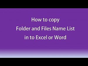 Copy Folder names or File Name List to Excel or Word