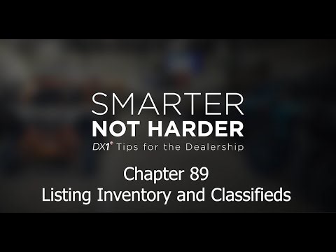 Chapter 89 - Marketing - Listing Inventory and Classifieds