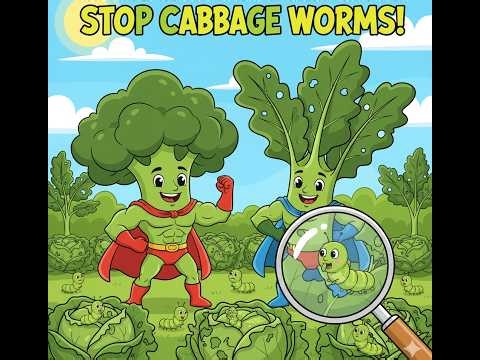 Attack of the Cabbage Worms! 🐛 | Save Your cabbage the FUN Organic Way! (Cartoon Garden Science)