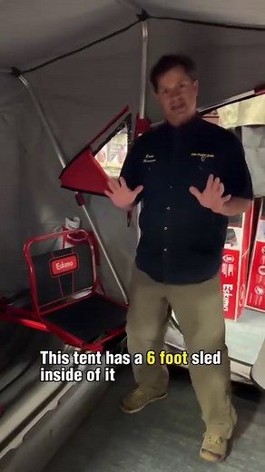 Meet the Eskimo Eskape 2800, an incredible Ice fishing hub solution. ⁠❄️⁠ ⁠ This shelter boasts over 6½ feet of interior height, ensuring you have all the space you need for your gear and a comfortable fishing experience.⁠ ⁠ Equipped with ultra-warm StormShield™ insulated fabric, the 2800 is your fortress against harsh weather conditions. With a generous 30 square feet of fishable area, it's perfect for those who seek room to roam.⁠ ⁠ One of the most robust side-door shelters on the market, the 