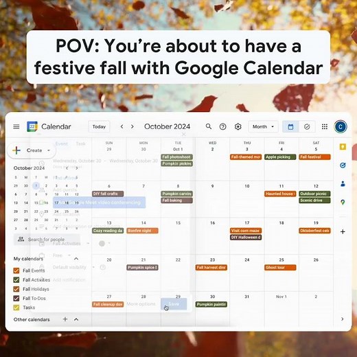 Spice up your #GoogleCalendar by color-coding your upcoming fall events 🍁🎃 #Shorts