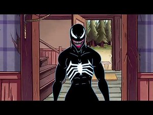 woman transformation into venom animation