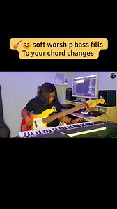 🎸😊 soft worship bass fills To your chord changes #bass #bassplayer #basstutorial #reelsviralfb #relatable #basslessons | BassLady