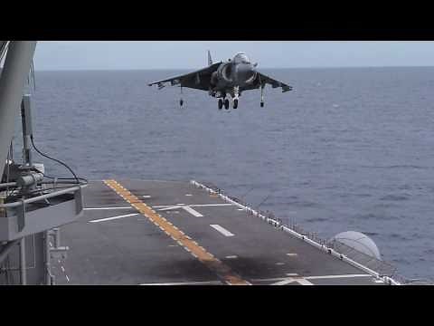 Harrier Takeoff & Landing on USS Makin Island