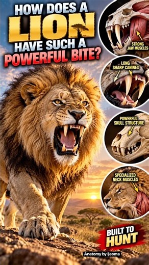 Lion Bite Force Explained! How Powerful Is a Lion's Jaw? #shorts