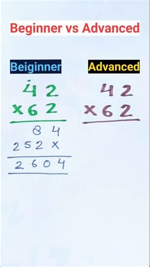 Multiply 42×62 in Seconds 😱 | Beginner vs Advanced #yt#mathshorts #ytshorts