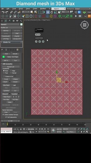 Convert a Grid to a Diamond Pattern in 3Ds Max #shorts #3dsmax #modeling