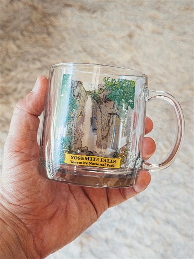 Vintage Clear Glass Yosemite Falls California National Park Mug - Etsy