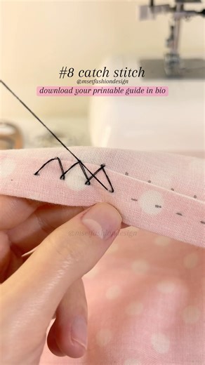 How to sew #8 catch stitch - 10 stitches you need to know #handstitch #sewing