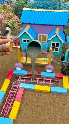 L Shape Foundation Pit Filling with Bricks & Concrete 🚧🏗️ | DIY Tractor Site Work #youtubeshorts