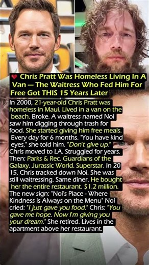 💔 Chris Pratt Was Homeless Living In A Van — The Waitress Who Fed Him Got THIS 15 Years Later