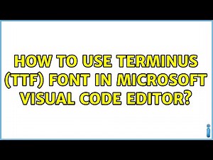 How to use Terminus (TTF) font in Microsoft Visual Code Editor? (2 Solutions!!)