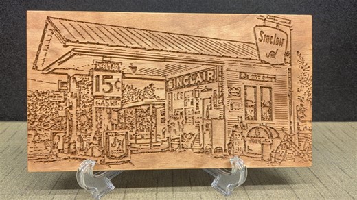 Sinclair Gas Station Sign CNC Engraved in Wood - Etsy