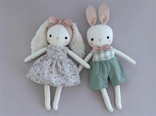 MINI Bunny Sewing Pattern PDF - Make 2 Types of Cloth Bunny Rabbit Doll/stuffed Animal Toy for Easter Basket / Easter Gifts by Studio Seren - Etsy