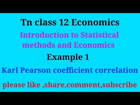 TN 12 Economics| chapter 12| Example 1| Karl Pearson coefficient correlation| gmr rao maths |